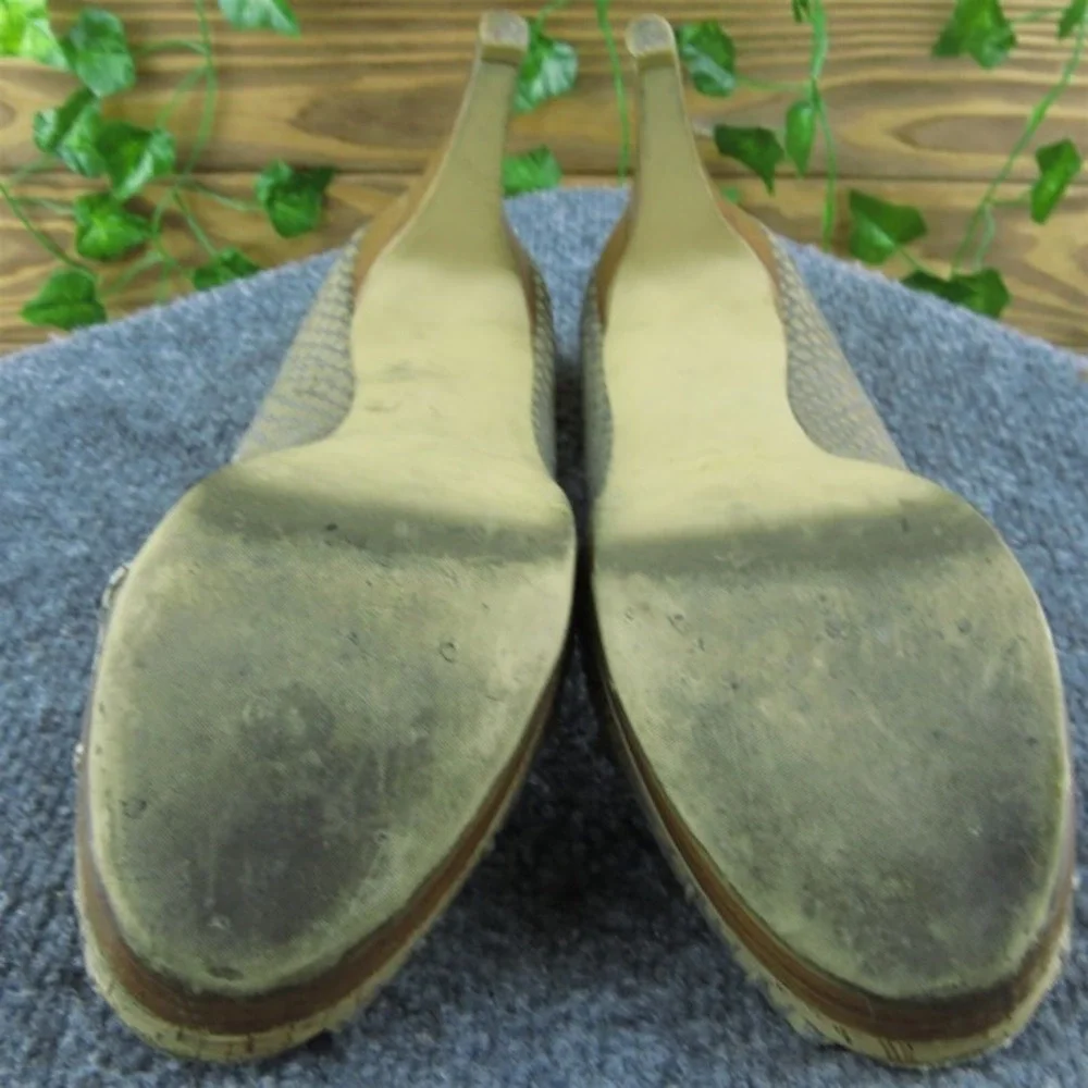 Moda Spana  Women Peep Toe Heel Shoes Size 8 Medium‎ Brown Leather